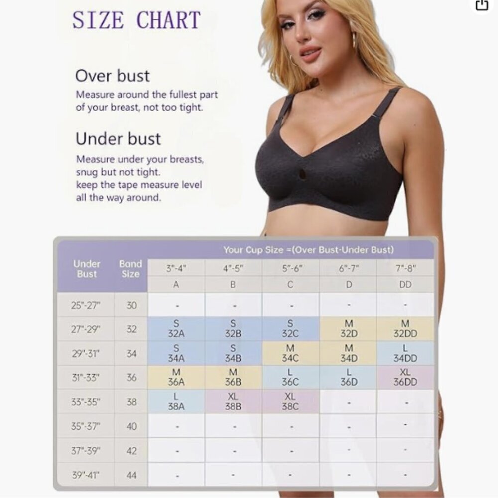 NWT Black Women's Seamless Bra Size Large - Picture 4 of 4